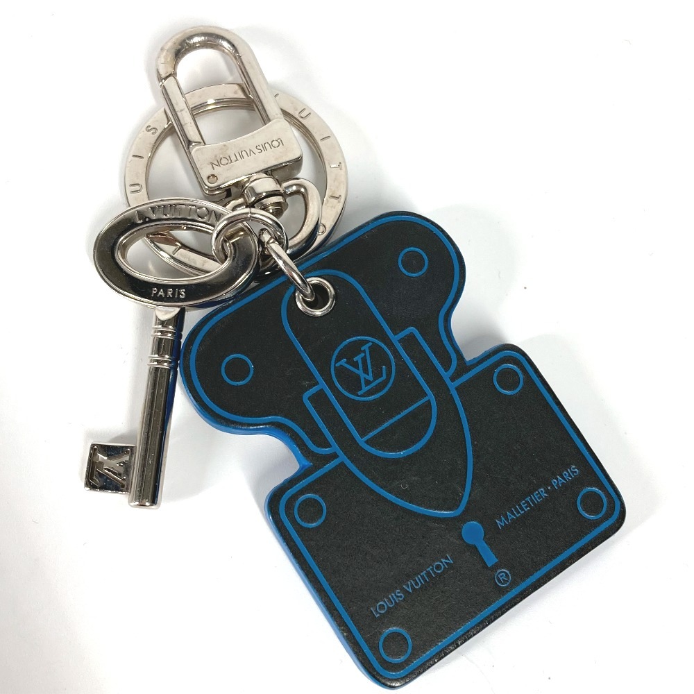 キーホルダー M00025 キーホルダー・LVロック バッグチャーム レザー ブルー