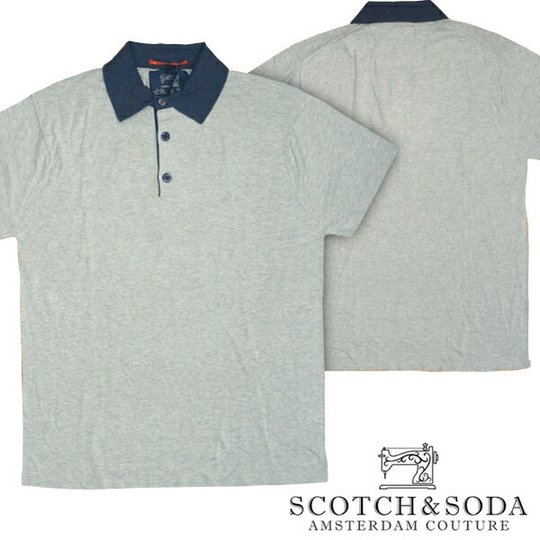 scotch&soda スコッチ&ソーダ メンズ 半袖 ニット ポロシャツ グレー 400種類の品揃え スコッチアンドソーダ サファリ トップス インポート カジュアル ブランド サーフ セレブ
