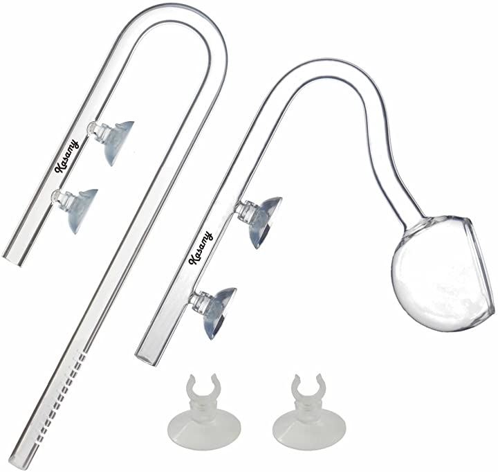 水槽 用 ポピー 型 クリア ガラスパイプ 熱帯魚 アクアリウム 水草 12 / 16 ホース用 出水 吸水 クリップ式 吸盤 3点(12. ポピー型 出水 + 吸水 + クリッ)