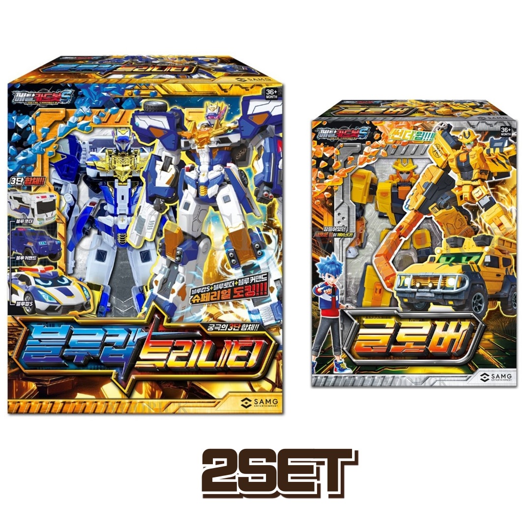 メタルカードボット S/シーズン2/ブルーカップ トリニティ+ グローバー/2種ロボットセット/変身ロボット/韓国ロボット/ブルーカプ·トリニティ/CARDBOT TRINITY GLOBER/正品