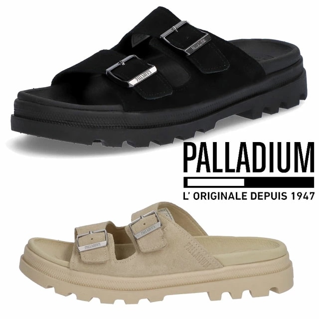 パラディウム レディース スライドサンダル メンズ コンフォートサンダル デュネライト リビエラ SDE 靴 ブラック ウォームサンド 74455 送料無料 6