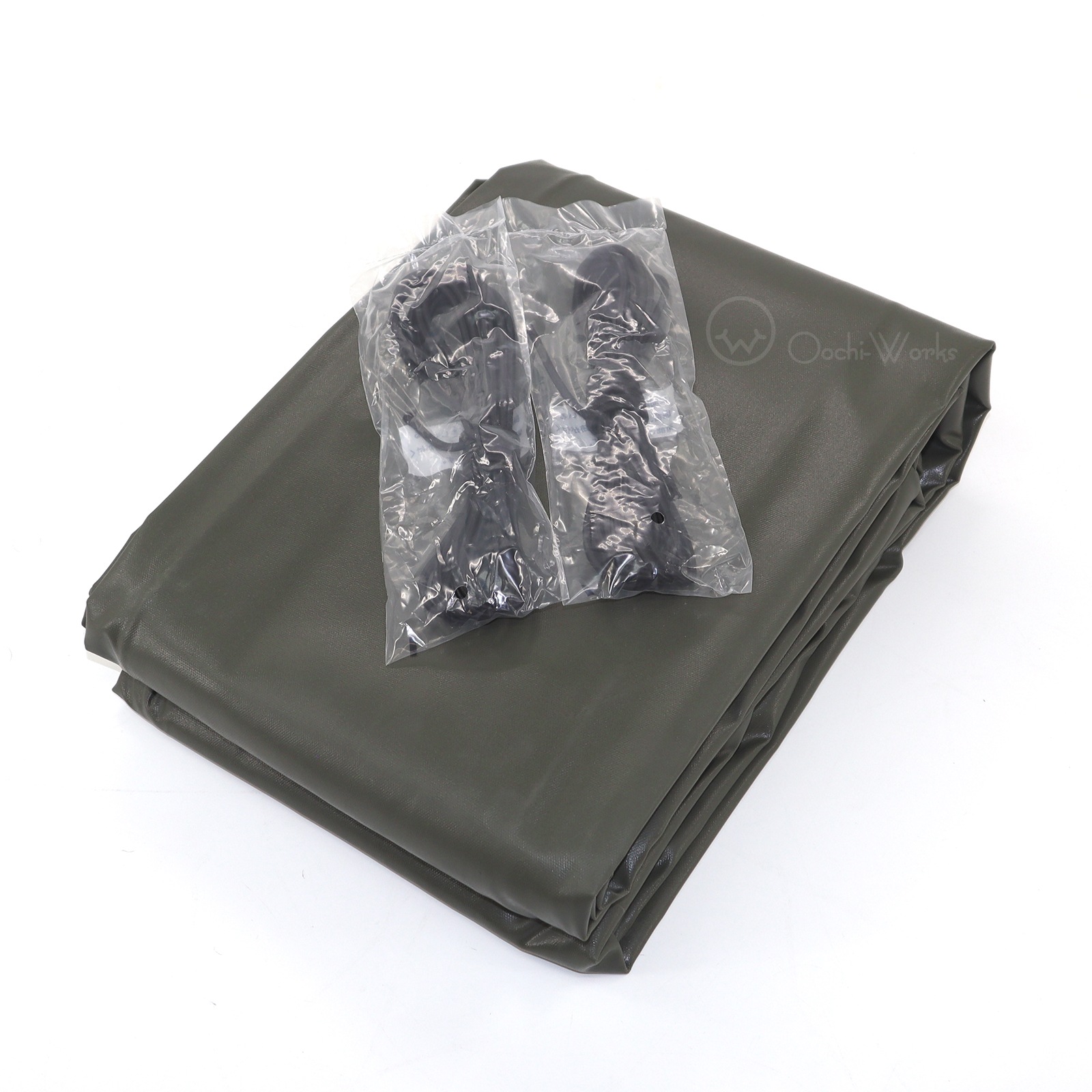 トラックシート OD 3号 2.3ｍｘ3.6ｍ コードゴム4ｍ×2本付き 国防色 エステル帆布 1.5t 2t 荷台カバー 荷台シート