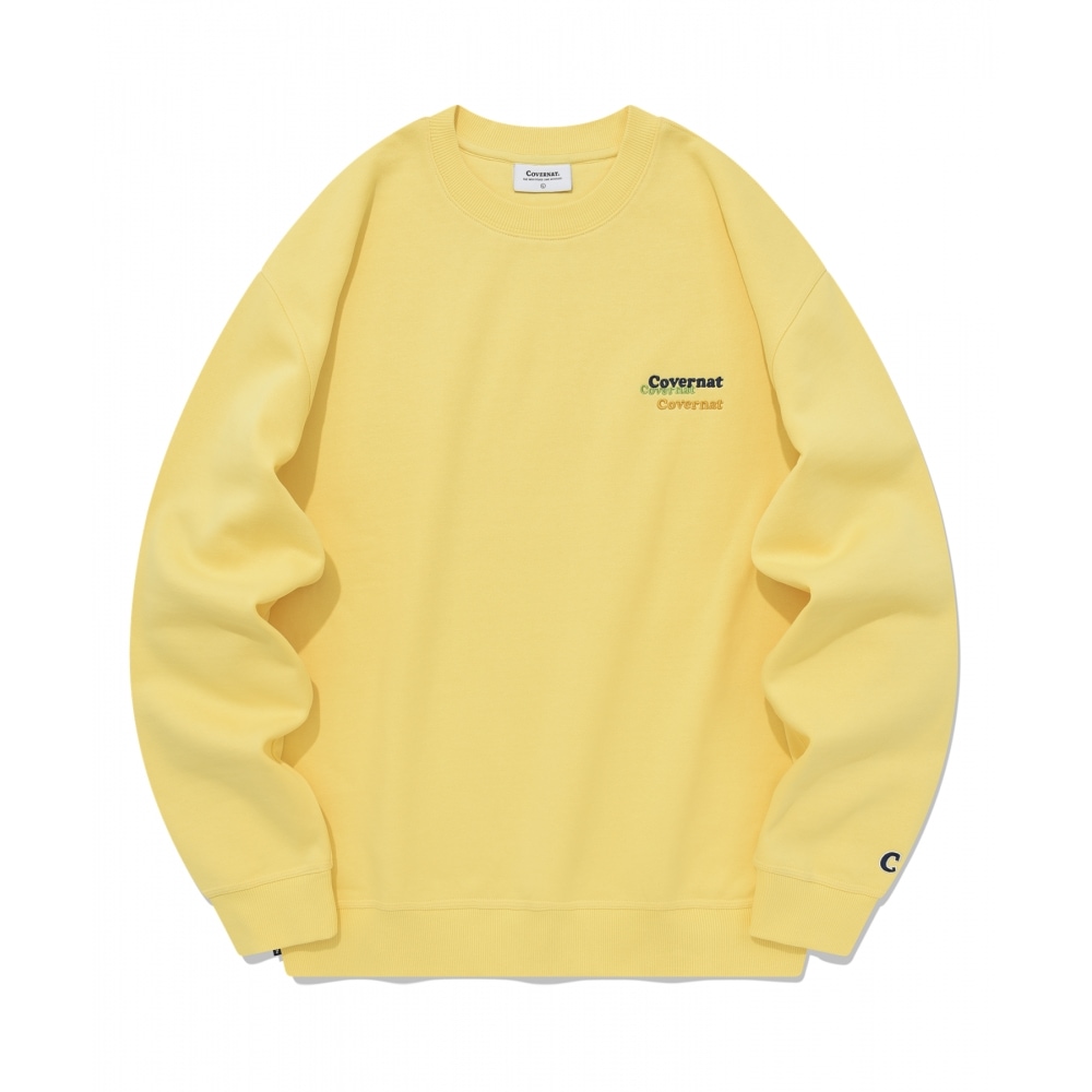 COVERNAT 起毛加工マルチロゴスウェットシャツイエロー
