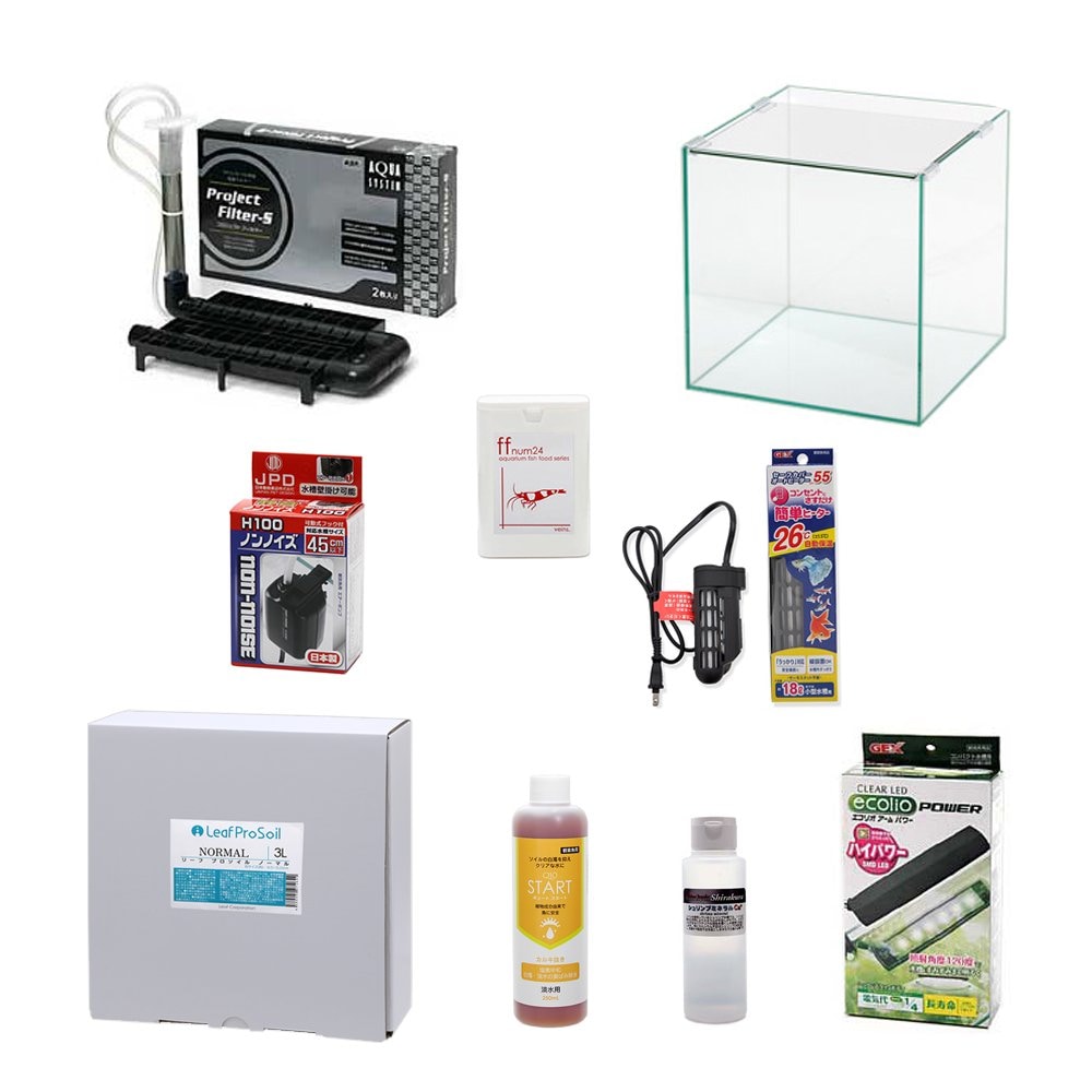 小型エビ　飼育スタート水槽セット（３０X３０X３０ｃｍ）　ビーシュリンプ　飼育セット　お一人様５点限り　ＣＲＣ10―11―03―30―20