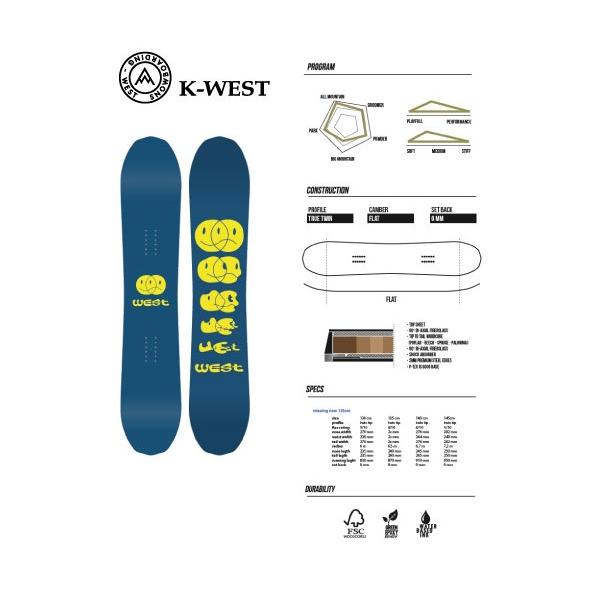 West Snowboarding キッズ ジュニア 子供 スノーボード K-WEST バックカントリー サーフライド フリーライド ハイブリッド キャンバー