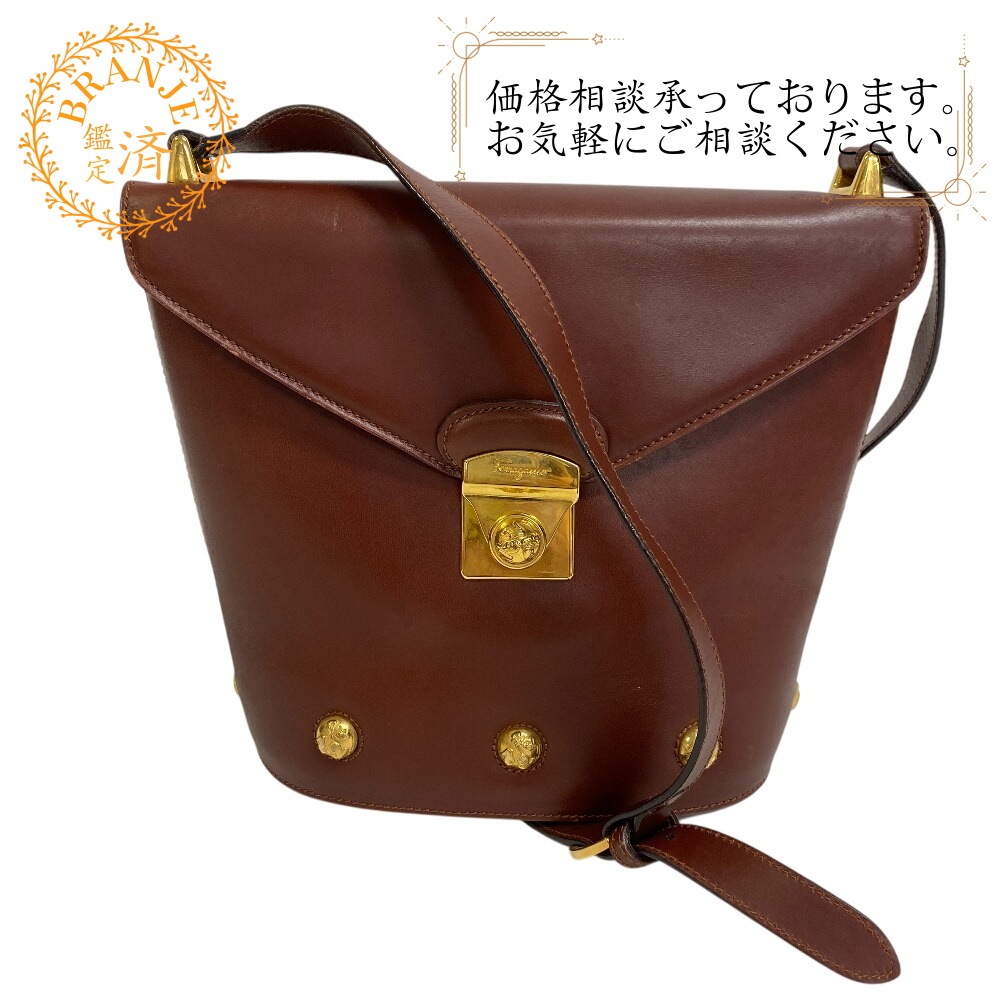 AN213690 バケットショルダー レザー ショルダーバッグ レッド ブランド