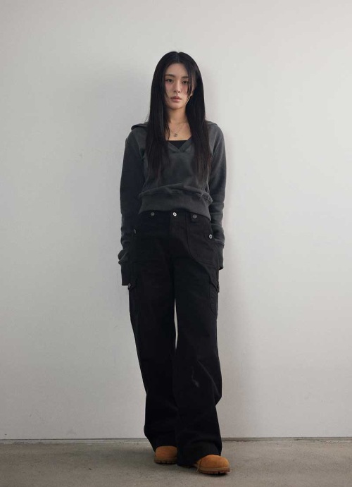 【AS"ON】 JED CARGO PANTS / BLACK 正規品