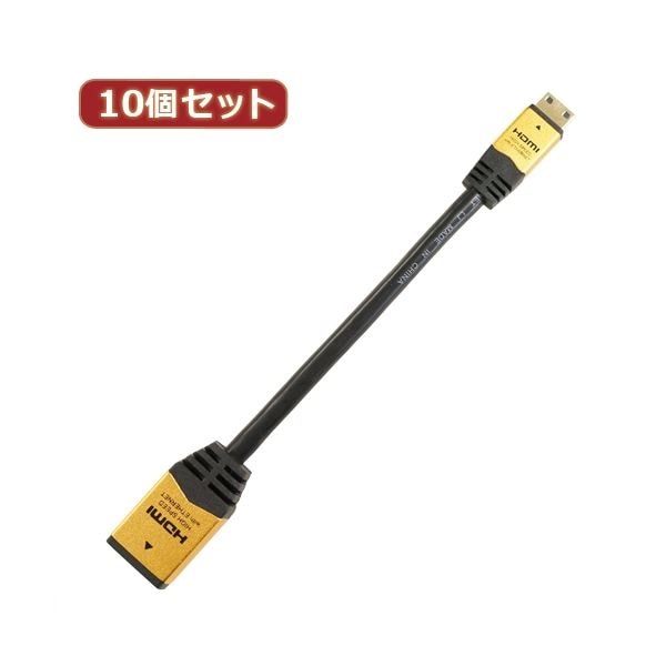 10個セット HORIC HDMI-HDMI MINI変換アダプタ 7cm ゴールド HCFM07-331GDX10 7,947円