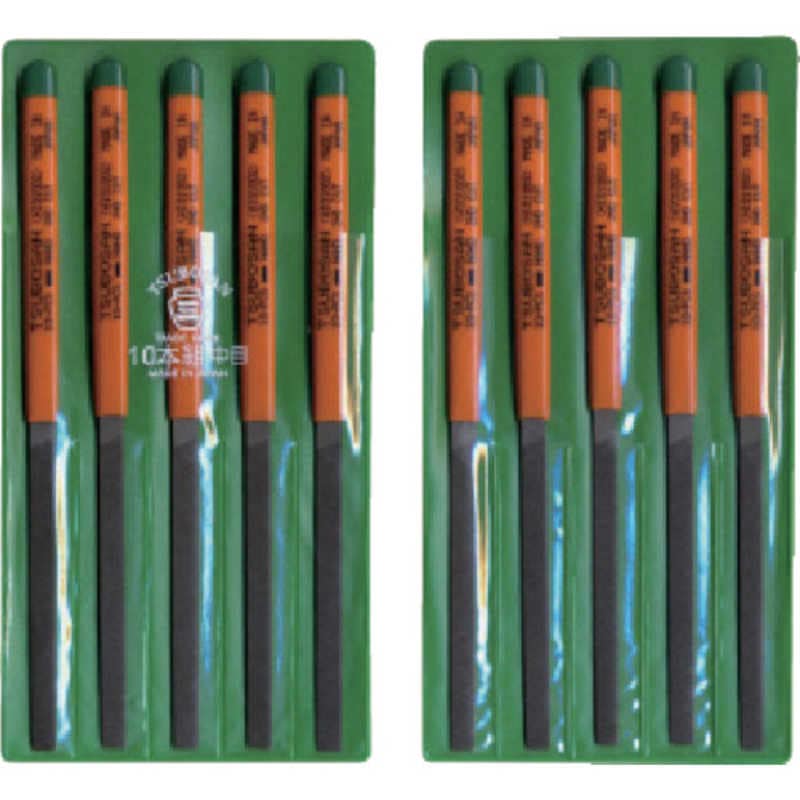 ツボサン　組ヤスリ 10本組 平 中目　HI01002