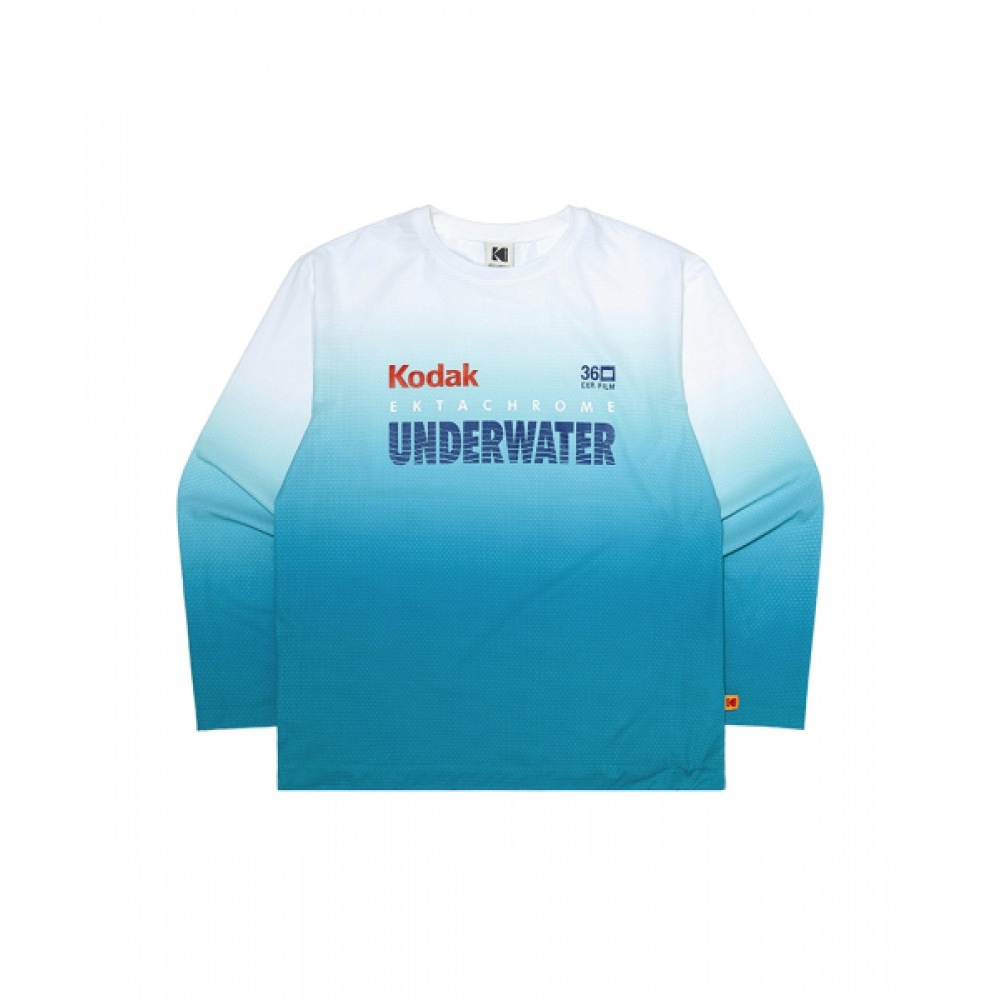 コダックサマーウォーターメッシュロングスリーブ T シャツプリント