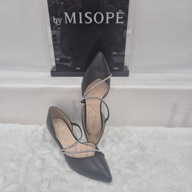 By 女性 ストラップ ポイント パンプス 112HT412SZ009 BLACK 3 JJ