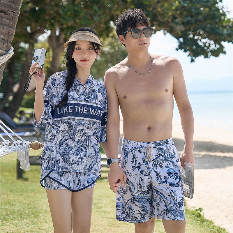 水着 水着 セット ペアルック カップル 水着 ペア 韓国 人気 カップル タンキニ ショートパンツ