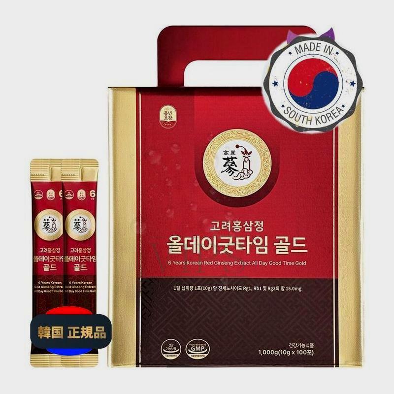 風年補感6年根高麗紅参精オールデーグッドタイムゴールドジンセノサイド15mg紅参スティック100包/ 1000g/ 1個