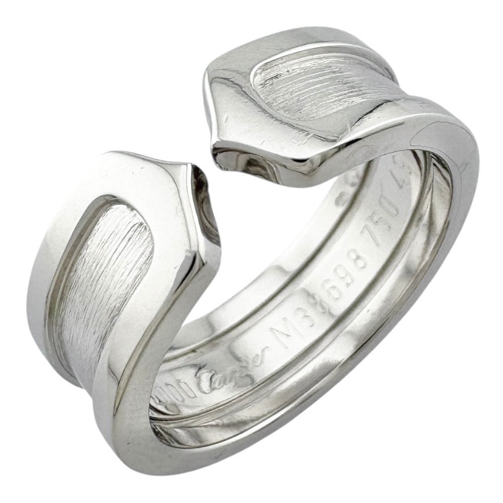 カルティエ 2C リング 指輪 9号 18金 K18ホワイトゴールド ダイヤモンド CARTIER 中古 美品