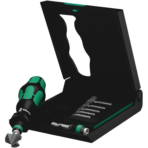WERA ヴェラ 8点組 差込6.35mm カウンターシンク ドライバーハンドルセット ケース付 104650 工具 ツール DIY 作業工具 道具