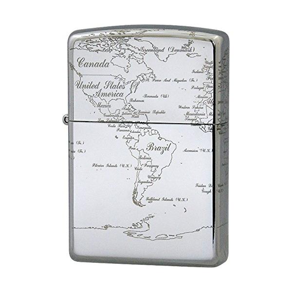 ZIPPOジッポー オイルライター World Map ワールドマップ レーザー彫刻 シルバー 112040