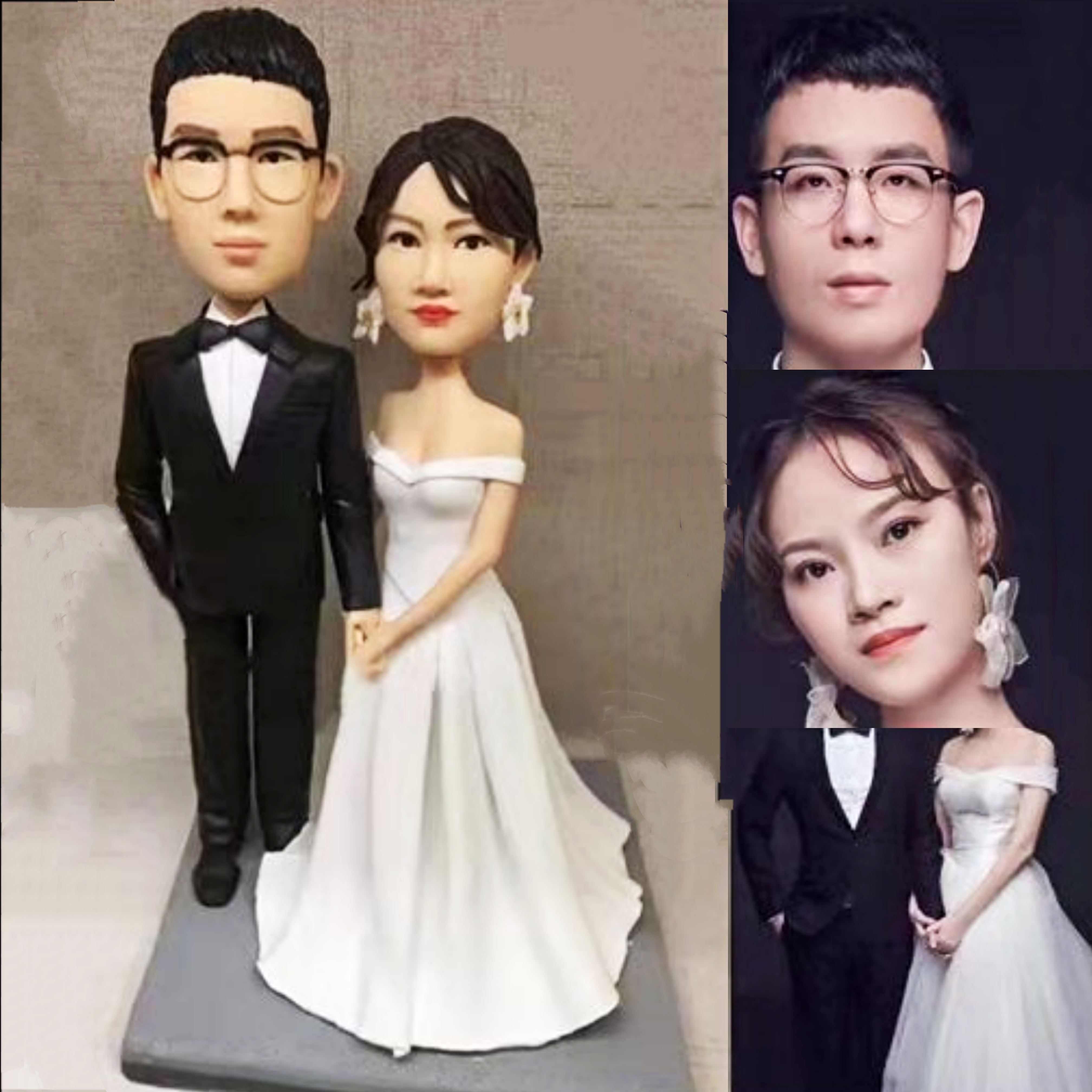 【オーダーメイド】3D肖像画 似顔絵 人形 フィギュア 結婚祝い 周年記念日 カップル 彼氏 彼女 夫婦 両親 贈呈品 記念品