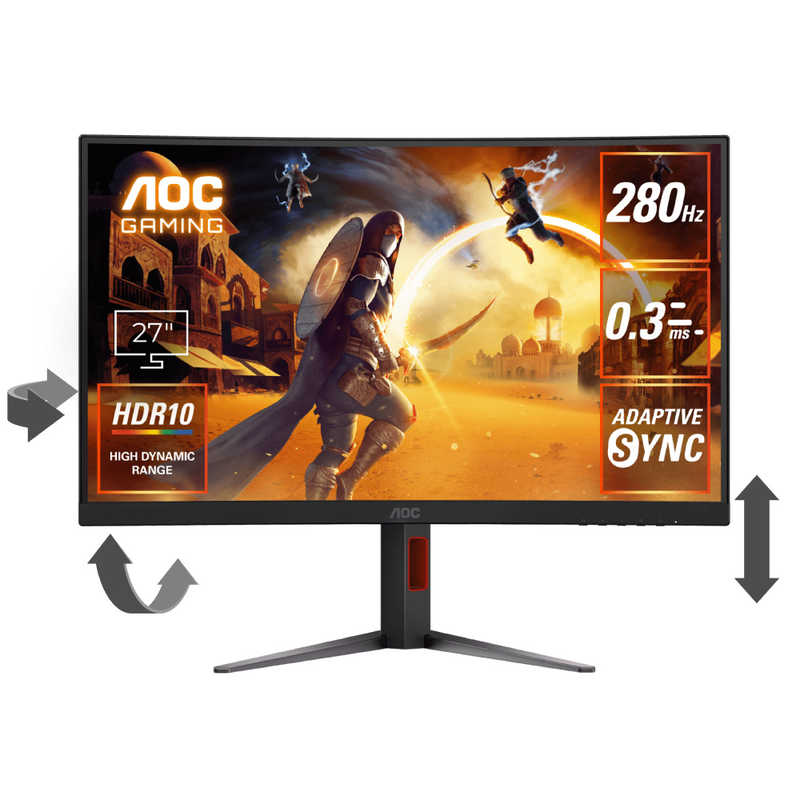 AOC　ゲーミング液晶ディスプレイ C27G4Z/11 27型/1920×1080/HDMI DisplayPort/ブラック/280Hz/曲面