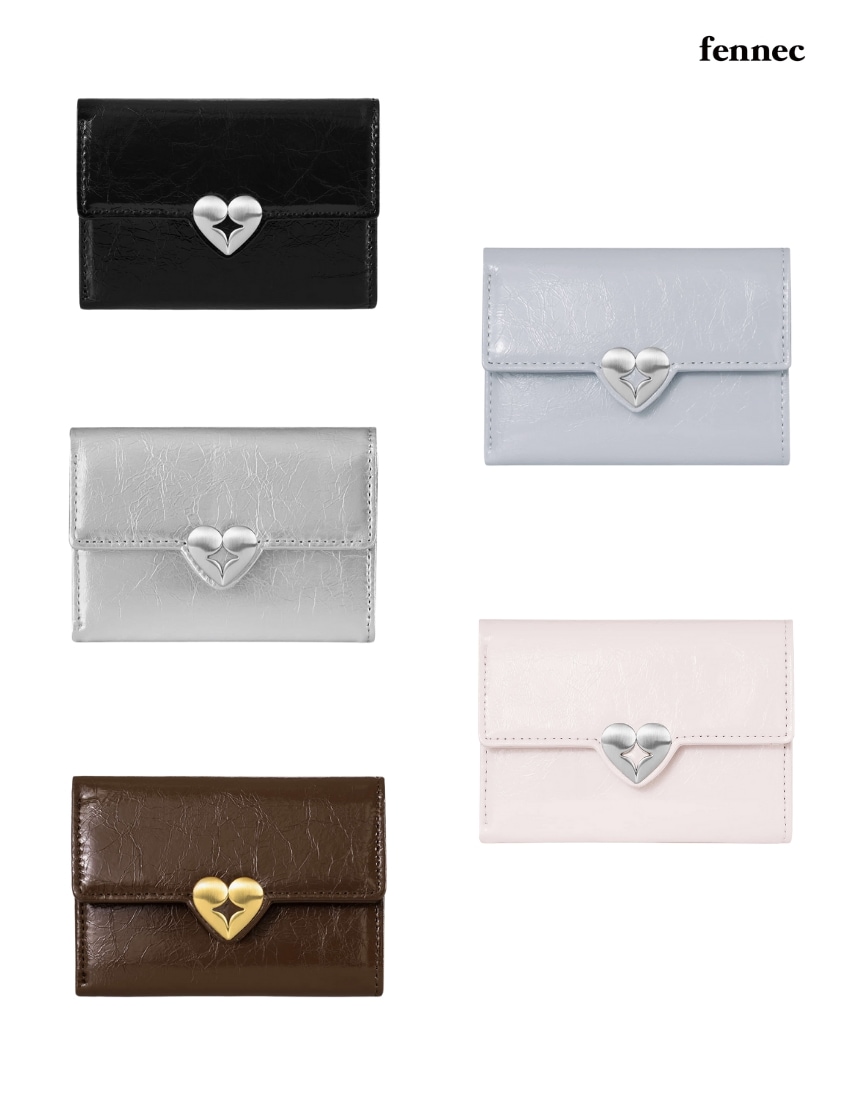 韓国限定 韓国人気 SNS 流行 ファッション トレンド アクセサリー ウォレット カードウォレット Hearty Flap ウォレット (5カラー)