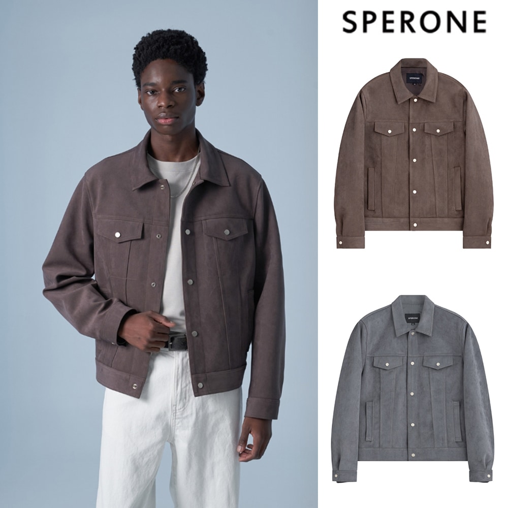 [SPERONE] Standard suede trucker jacket