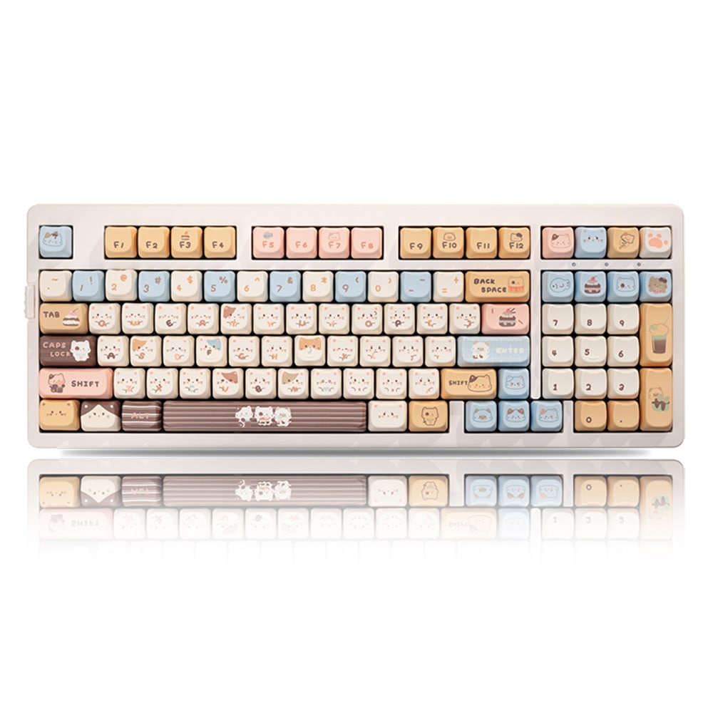 ハムスター カスタム ポイントキーキャップ ピンク 透明キーキャップ MAO PBT 猫キーキャップ