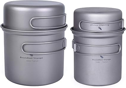 チタンクッカーセット ソロキャンプ コッヘル フライパン ポット 登山鍋 キャンピング調理器具 軽量 コンパクト 折りたたみハンドル クッカーセット アウトドア キャンプ用品 収納袋付き