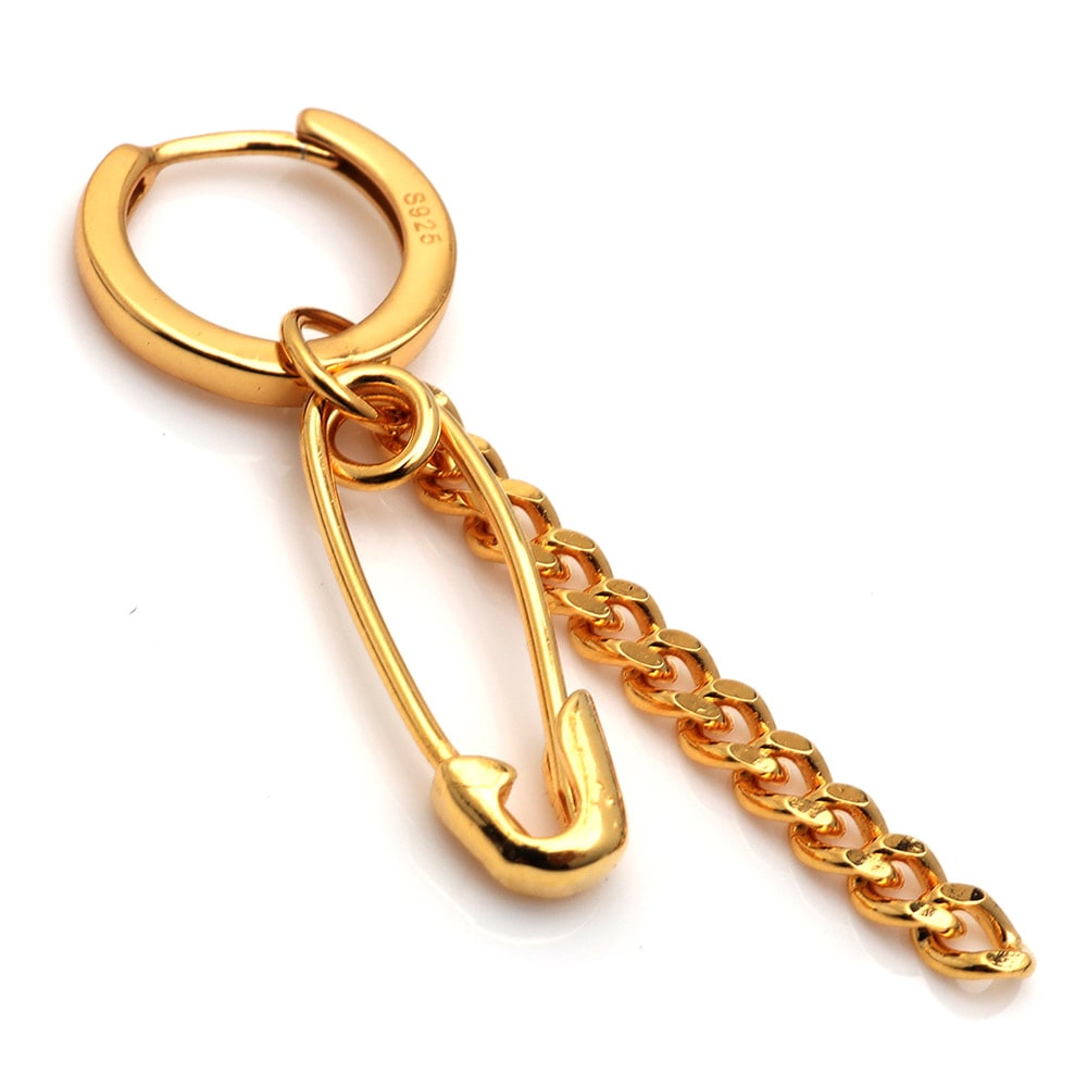 925 チェーンピアス 安全ピン [es136-h]