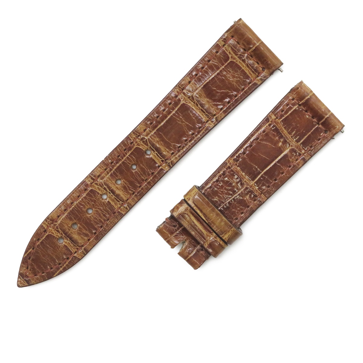 ロングアイランド(950~)/マスタースクエア(6002S)用 クロコバンド レディース 純正 18mm ブラウン 茶 3年保証 14,888円