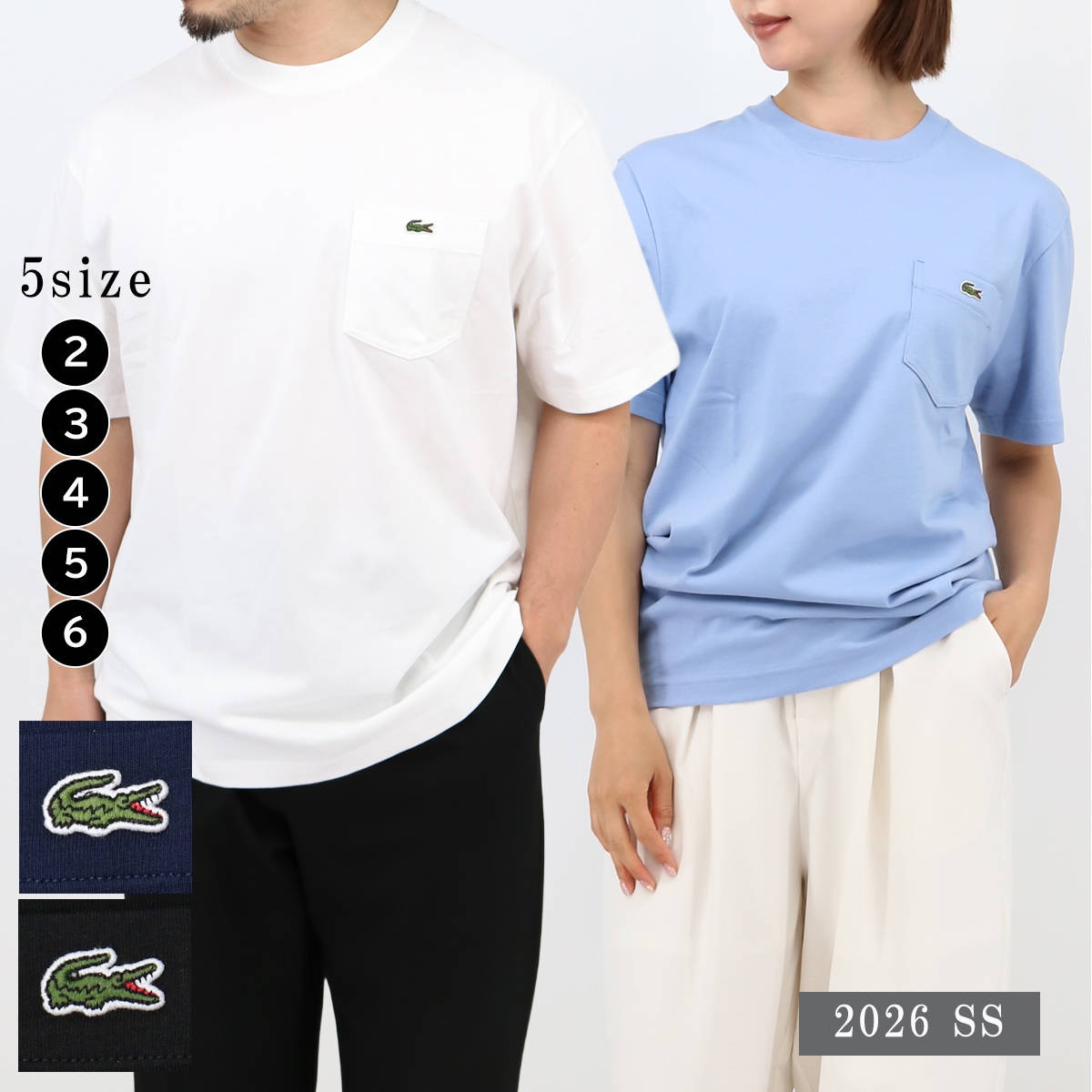 半袖Tシャツ TH2827 メンズ レディース ユニセックス ワニ刺繍 ロゴ ワンポイント クルーネック フララコ SS TEE ブランド