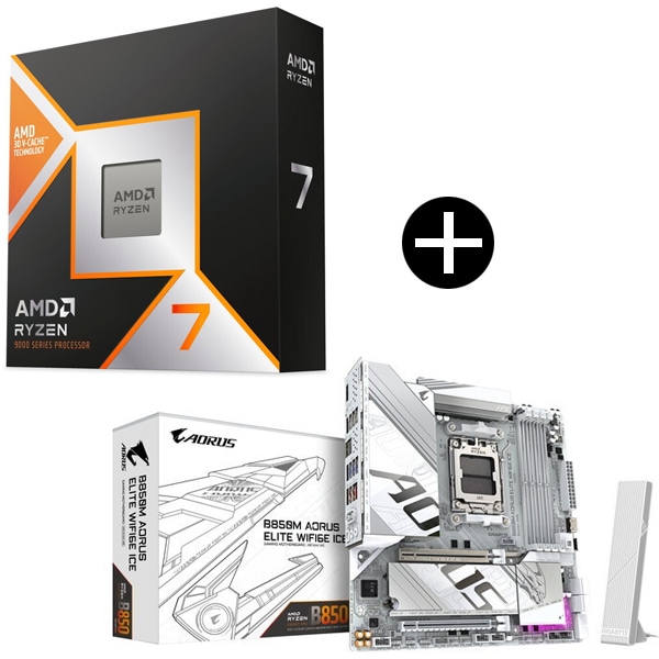 Ryzen 7 9800X3D CPU + GIGABYTE B850M A ELT WF6E ICE Micro-ATXマザーボード セット