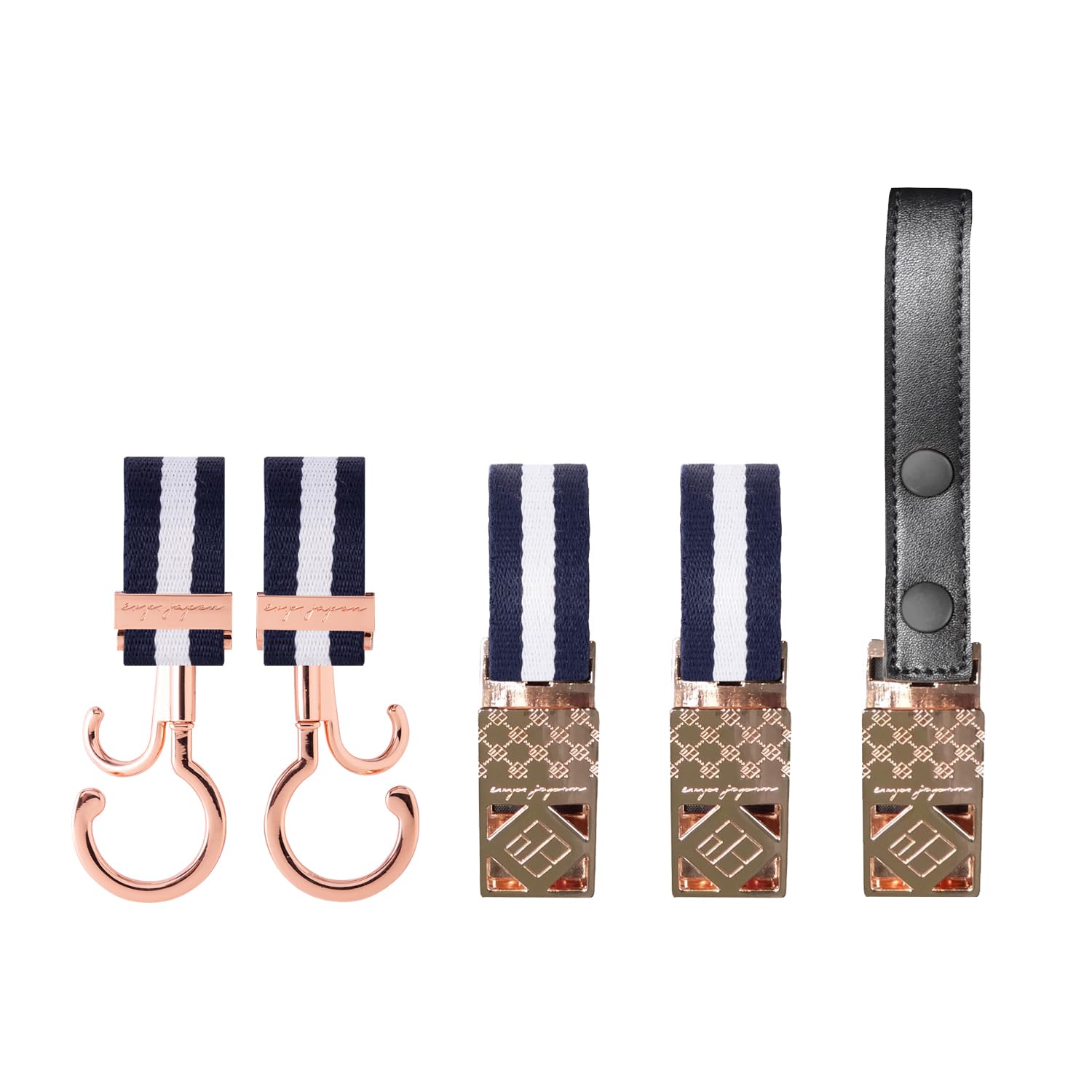 e.x.p.japon(イーエクスピージャポン) e-dup16 ドレスアップセットPKG-ネイビーボーダー×シューズPKGブラック 【安心の】 360度回転 ダブルフック