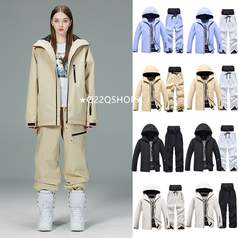 スノーボードウェア 2024 2025 上下セット メンズ レディース ゆったり ジャケット アウター パンツ セットアップ ウィンタースポーツ スキーウェア スノボウェア スノー 韓国風防水防風