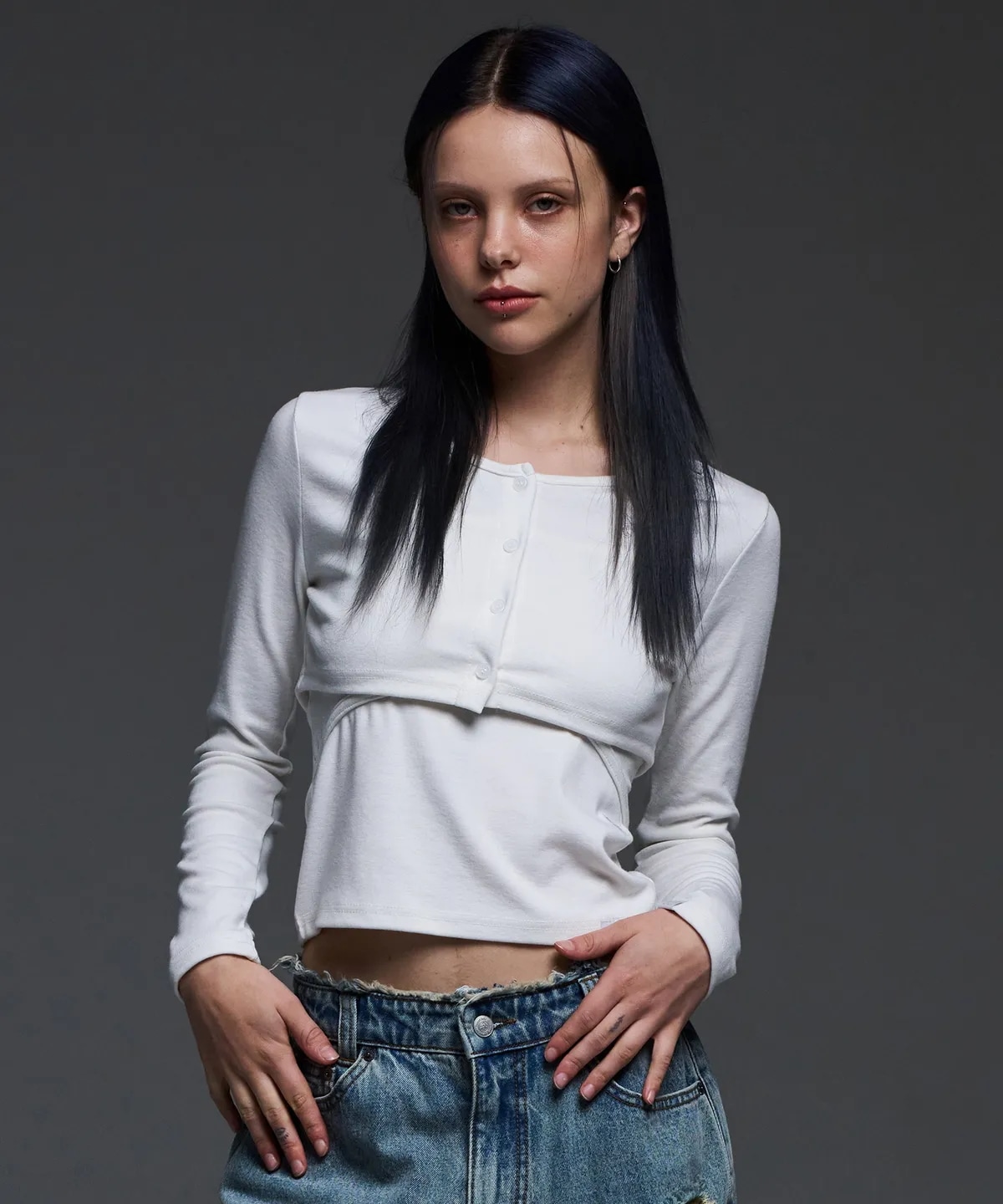 [NF] スロープ ボレロ カーディガン (WHITE)_F24QB271 韓国の人気ファッションブランド