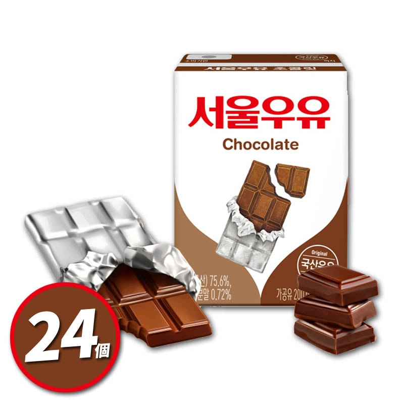 滅菌 チョコレート牛乳 200ml x 12, 24個