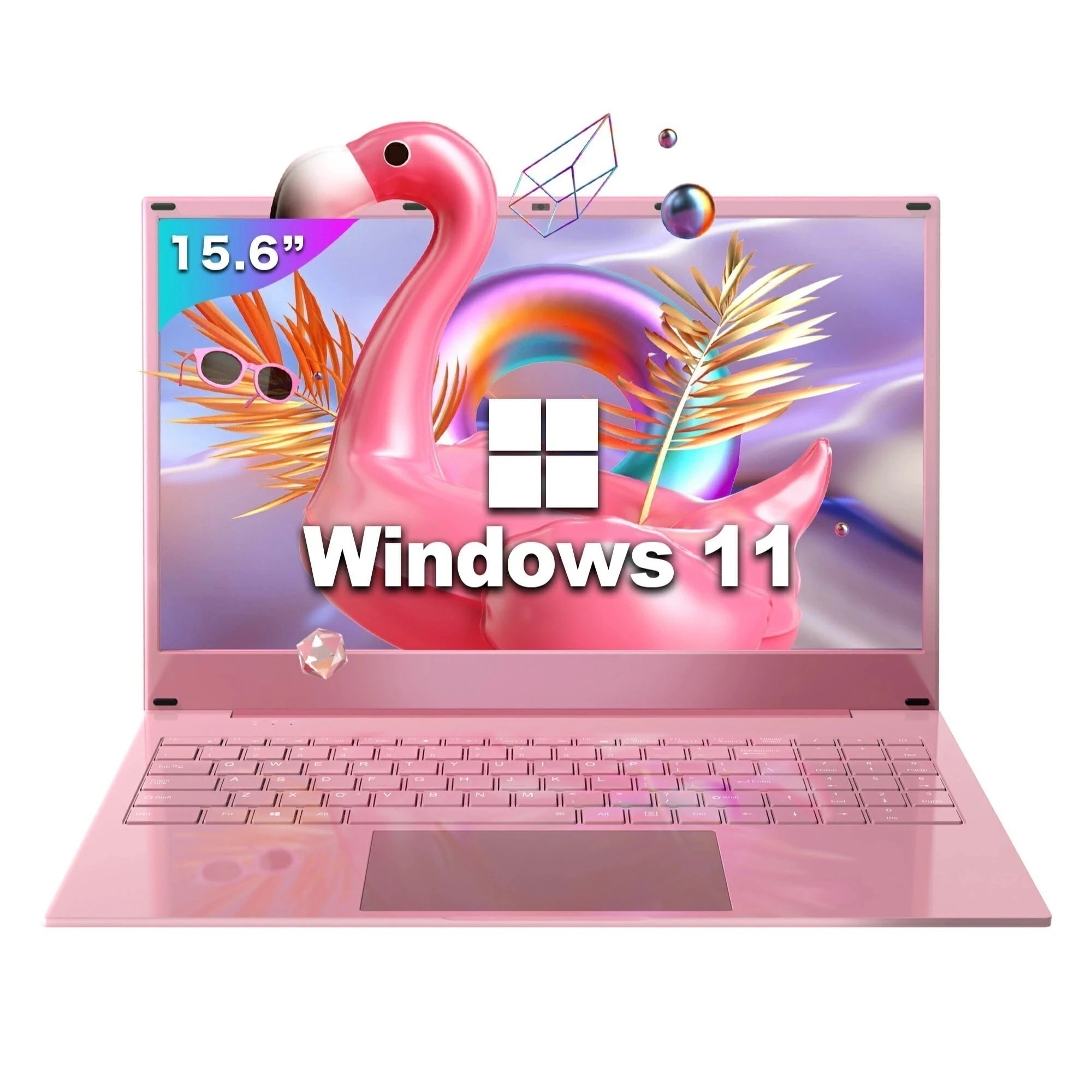 【タイムセール】新品 Windows11 Pro ノートPC インテルCeleron 5095A [Office付き/15.6 型/高性能メモリ16GB/10キー付/Webカメラ/指紋 ピンク