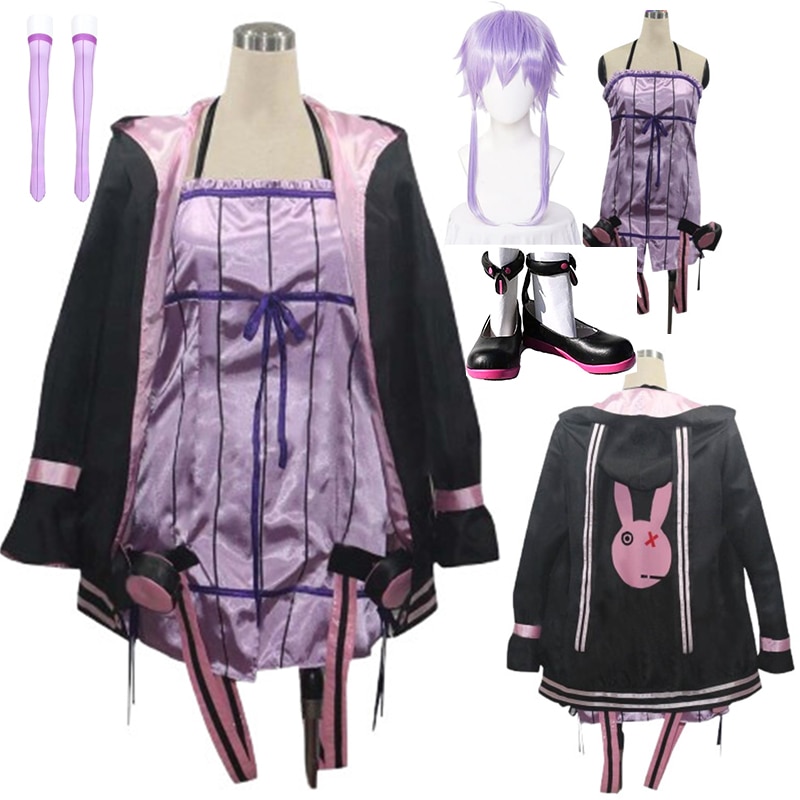 ボーカロイド 靴下付き 結月ゆかり コスプレ衣装 ウィッグ 靴 追加可 ゆづき ゆかり コスプレ衣装 コスチューム 撮影 ハロウィン イベント 撮影 お祭り 文化祭 コスプレ 衣装 舞台服 服