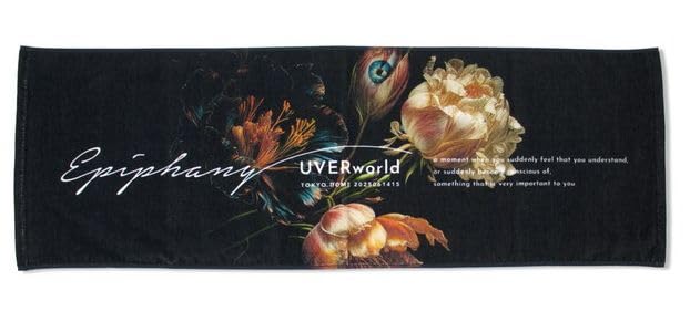 UVERworld ウーバーワールド ウーバー LIVE EPIPHANYat TOKYO DOME 東京ドーム 2025 グッズ タオル ロングフェイスタオル (ブラック)