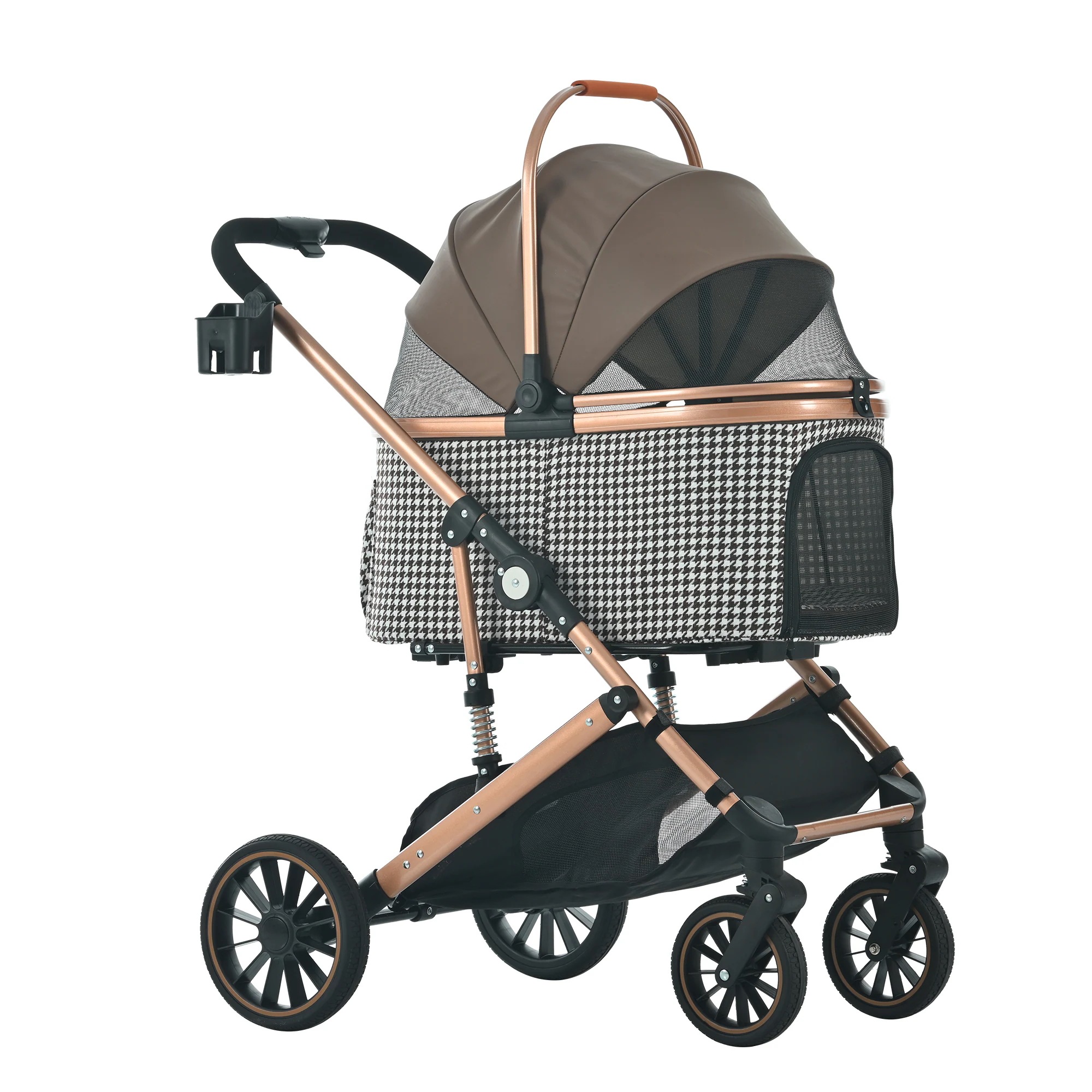 1437ペットカート Msize 対面式 分離式 2way 折りたたみ 多頭 中型犬 小型犬 フルオーペン 4輪 アルミ製 収納 軽量 ストッパー付き ダンパー付き 組立簡単 犬カート ドッグカート