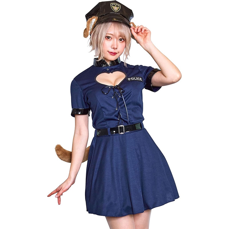 コスプレ ハロウィン ポリス 警官 レディアニマル ポリス×犬 レディース フリーサイズ ネイビー[ladyanimal-p]