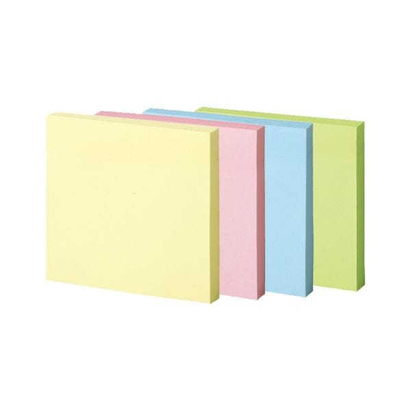 TANOSEE強粘着ふせん 75x75mm パステルカラー/4色 1セット（30冊：10冊x3パック）