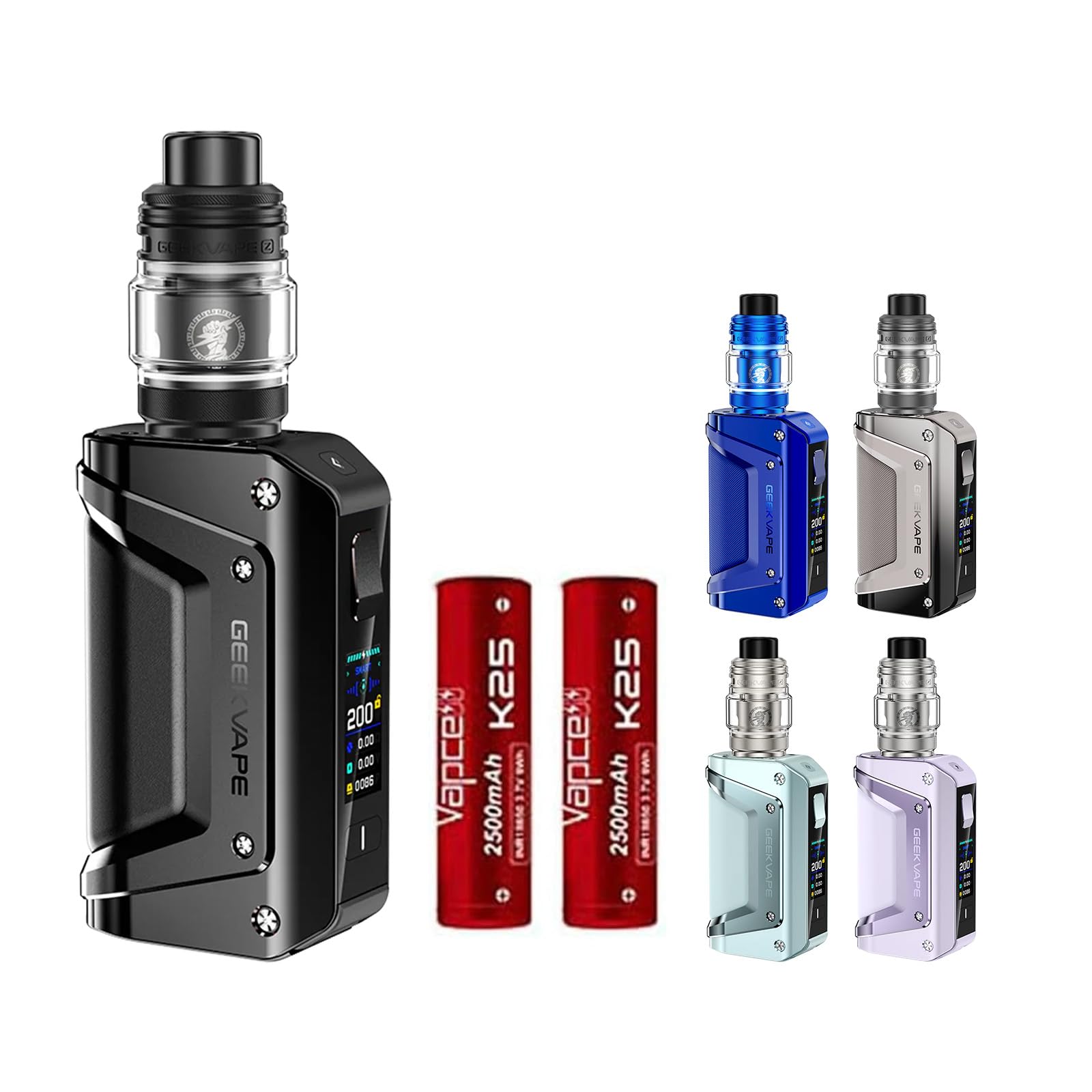 【爆煙】 GEEK VAPE Aegis Legend 3 L200 With Z (Zeus) Fli Tank (イージス レジェンド3) 5.5ml 電子タバコ ベイプ 本体＋ 18650バッテ