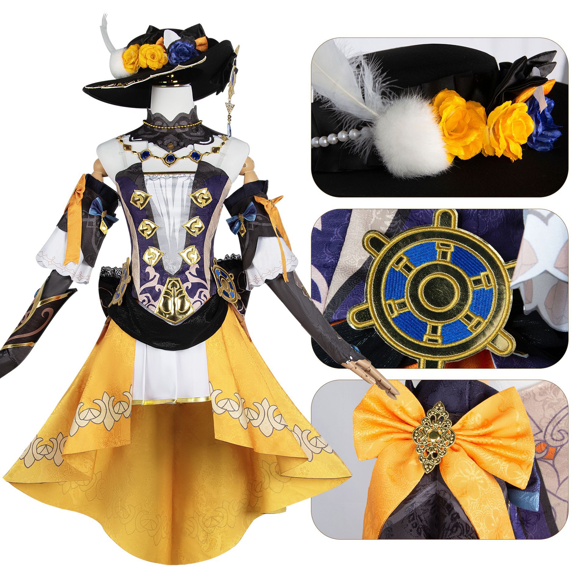 Naviya Cos Cos Cosmet Genshin Fontaine Fontaine Fontaine Forking Full Of 2次元コスプレ女性のフルセット