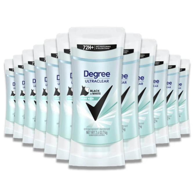 Degree - Antiperspirant Deodorant Black + White Pure Rain For Women - 2.7 oz - 12 Pack