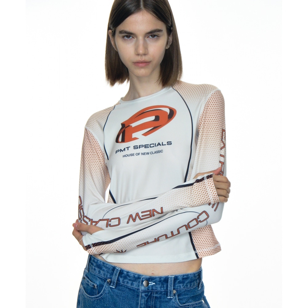 PARTIMENTO レディースモトレーシングジャージートップ_アイボリー