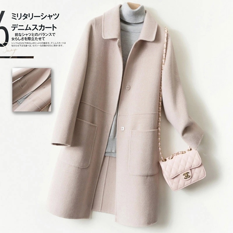 レディース ウール コート ロング丈 アウター 秋冬 ファッション 秋服 ロング コート冬物冬服 レディース アウター ポケット付き コート 保温する カジュアル シンプル おしゃれ かわいい 大きい