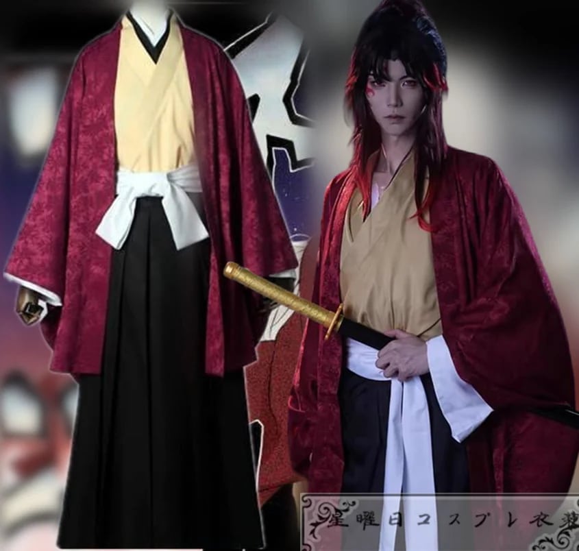 日の呼吸の剣士 繼国縁壱 コスプレ衣装 コスチューム 暗紋付き