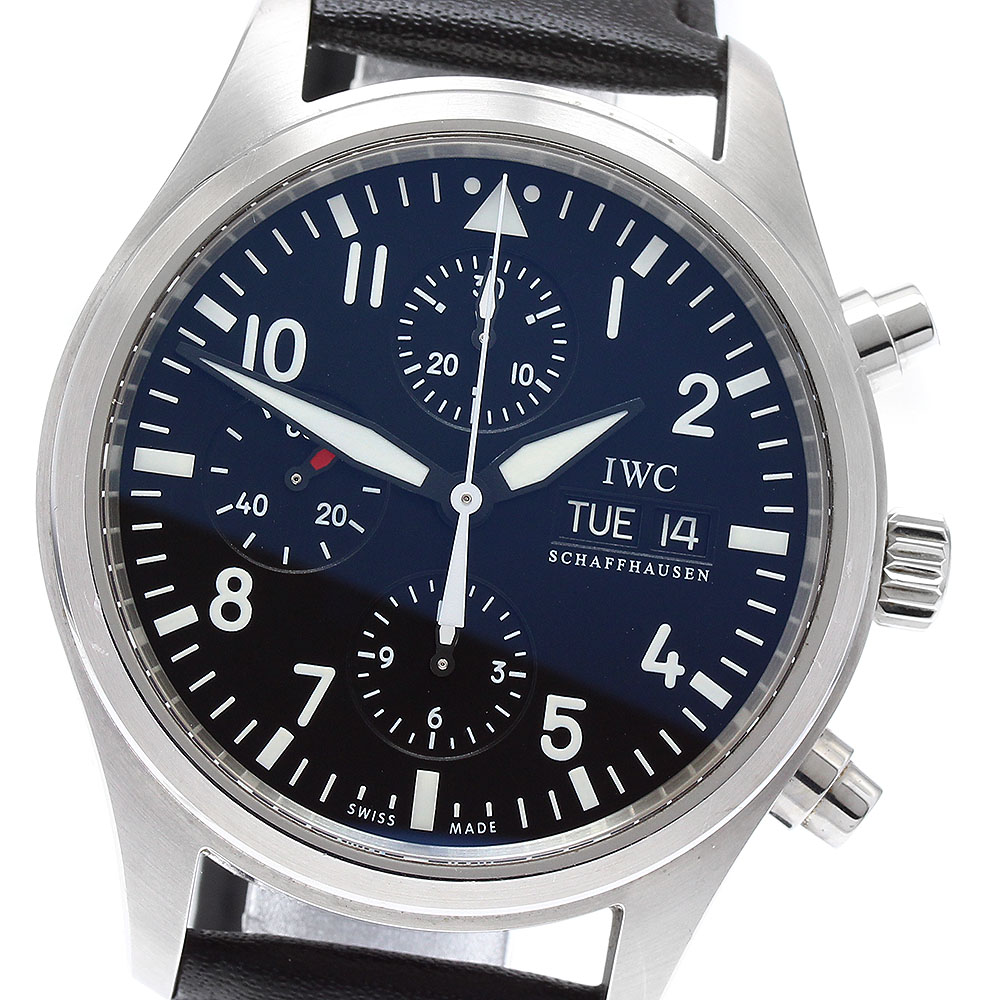 IWC IWC SCHAFFHAUSEN IW371701 パイロットウォッチ デイデイト クロノグラフ 自動巻き メンズ 良品 保証書付き_898083【中古】