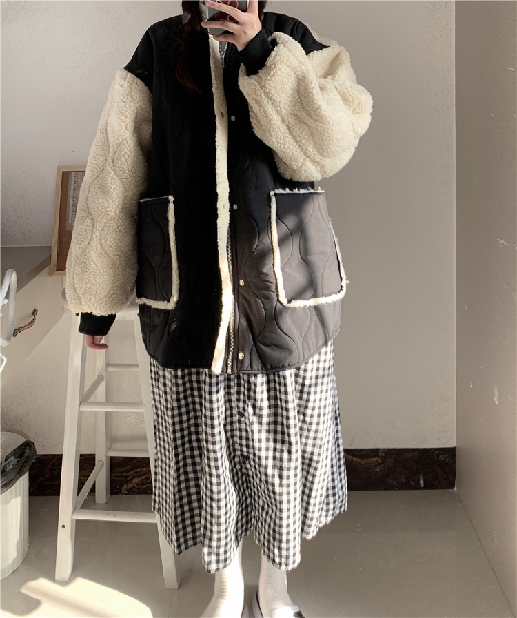 2020新入荷 高級品質 韓国ファッション 2020年秋冬新スタイル ゆったりする 子羊の毛 トレンド 野球ユニフォーム コットンジャケット 百掛け デザインセンス 暖かさ コート デザインセンス
