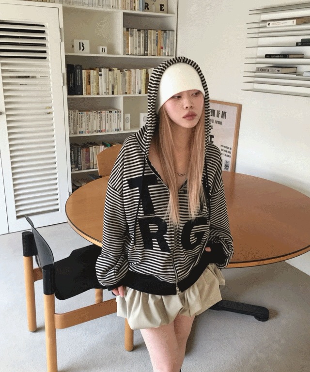 Star Stripe Hooded Zip-Up [2color]