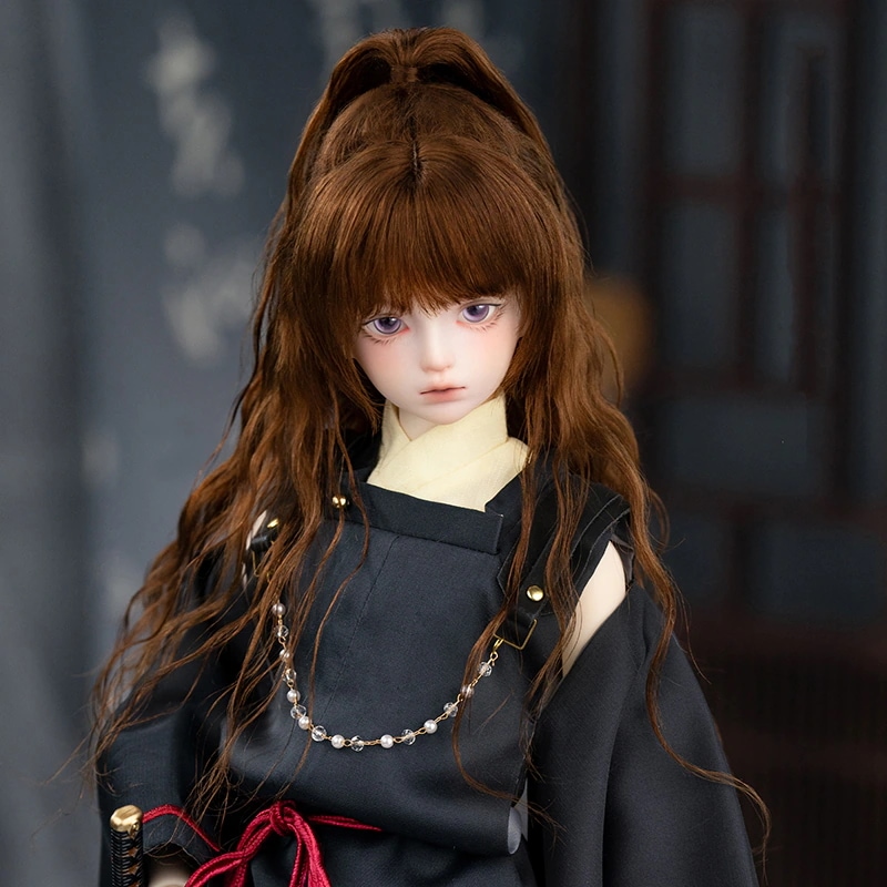 1/3 1/4 BJD ドール ウィッグ モヘア 古風 パーマ 前髪 スタイルあり ロング ブラック ブラウン SD/msdサイズ球体関節人形用ウィッグ 手入れ